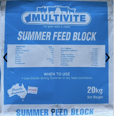 MULTIVITE SUMMER DRY FEED BLOCK 20KG - BLUE