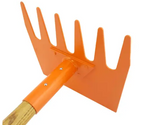 FIRE RAKE WOODEN HANDLE